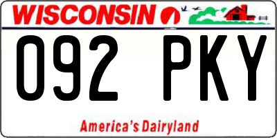 WI license plate 092PKY