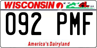 WI license plate 092PMF