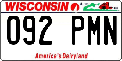 WI license plate 092PMN