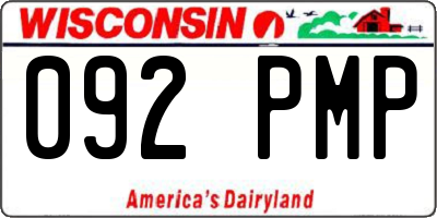 WI license plate 092PMP