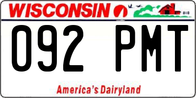 WI license plate 092PMT