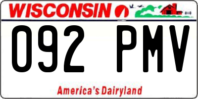 WI license plate 092PMV