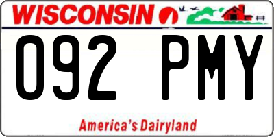 WI license plate 092PMY
