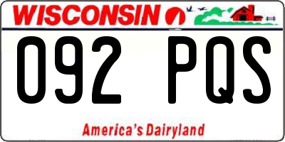 WI license plate 092PQS