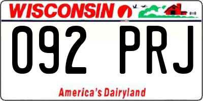 WI license plate 092PRJ