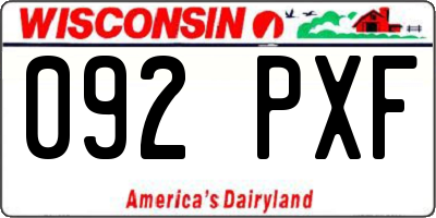 WI license plate 092PXF