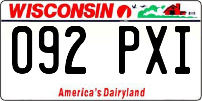 WI license plate 092PXI