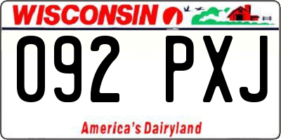 WI license plate 092PXJ