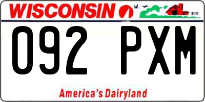 WI license plate 092PXM