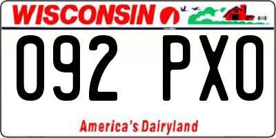 WI license plate 092PXO