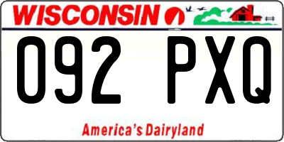 WI license plate 092PXQ