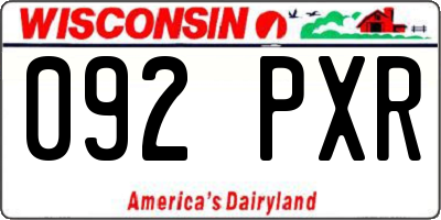 WI license plate 092PXR