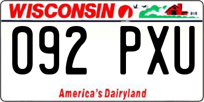 WI license plate 092PXU