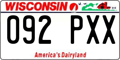 WI license plate 092PXX