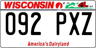 WI license plate 092PXZ