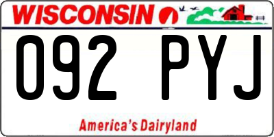 WI license plate 092PYJ