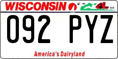 WI license plate 092PYZ