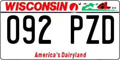 WI license plate 092PZD