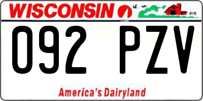 WI license plate 092PZV