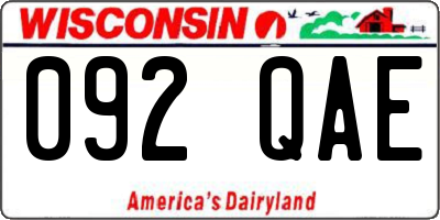 WI license plate 092QAE