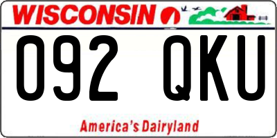 WI license plate 092QKU