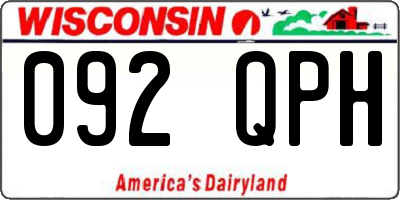 WI license plate 092QPH