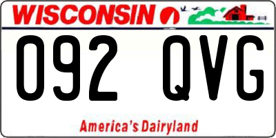 WI license plate 092QVG