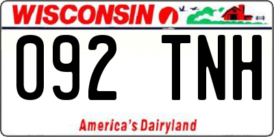 WI license plate 092TNH