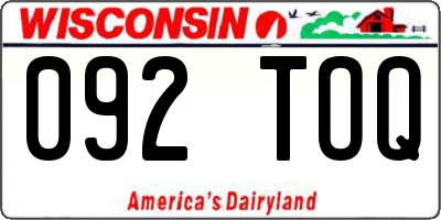 WI license plate 092TOQ