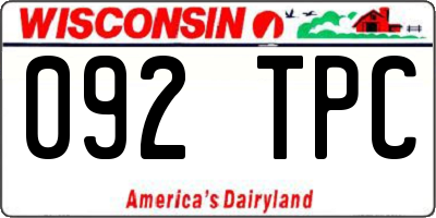 WI license plate 092TPC