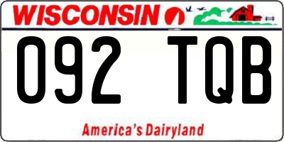 WI license plate 092TQB
