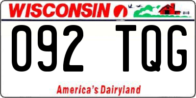 WI license plate 092TQG
