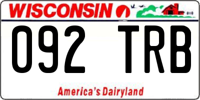 WI license plate 092TRB