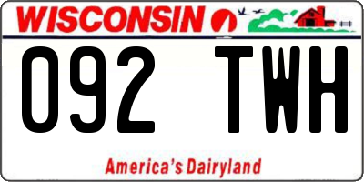 WI license plate 092TWH