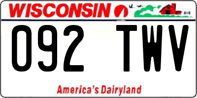 WI license plate 092TWV