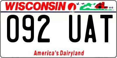 WI license plate 092UAT
