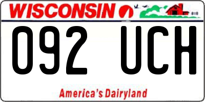 WI license plate 092UCH
