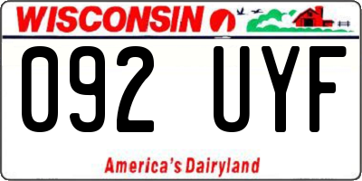 WI license plate 092UYF