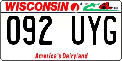 WI license plate 092UYG