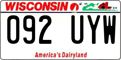 WI license plate 092UYW