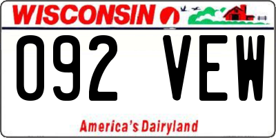 WI license plate 092VEW