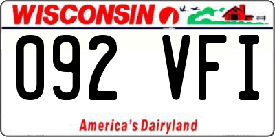 WI license plate 092VFI