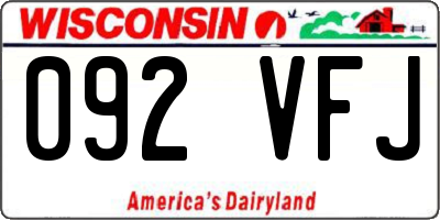 WI license plate 092VFJ
