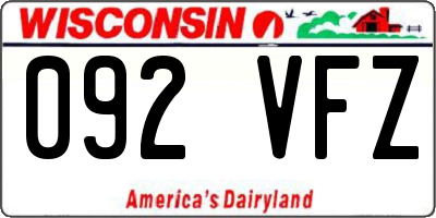 WI license plate 092VFZ