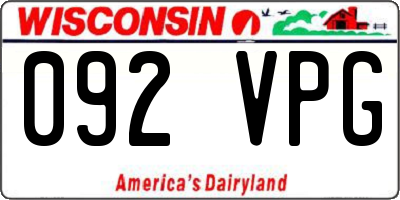 WI license plate 092VPG