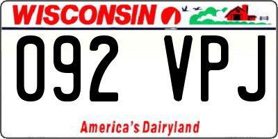 WI license plate 092VPJ