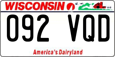 WI license plate 092VQD