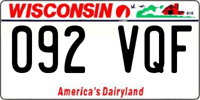 WI license plate 092VQF