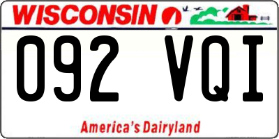 WI license plate 092VQI