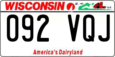 WI license plate 092VQJ